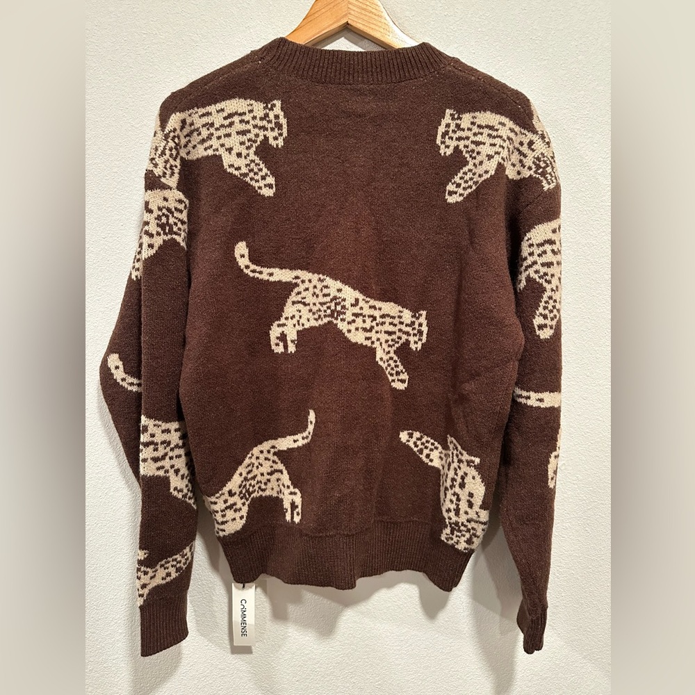 Commense Brown Leopard Print Sweater - Picture 5 of 5